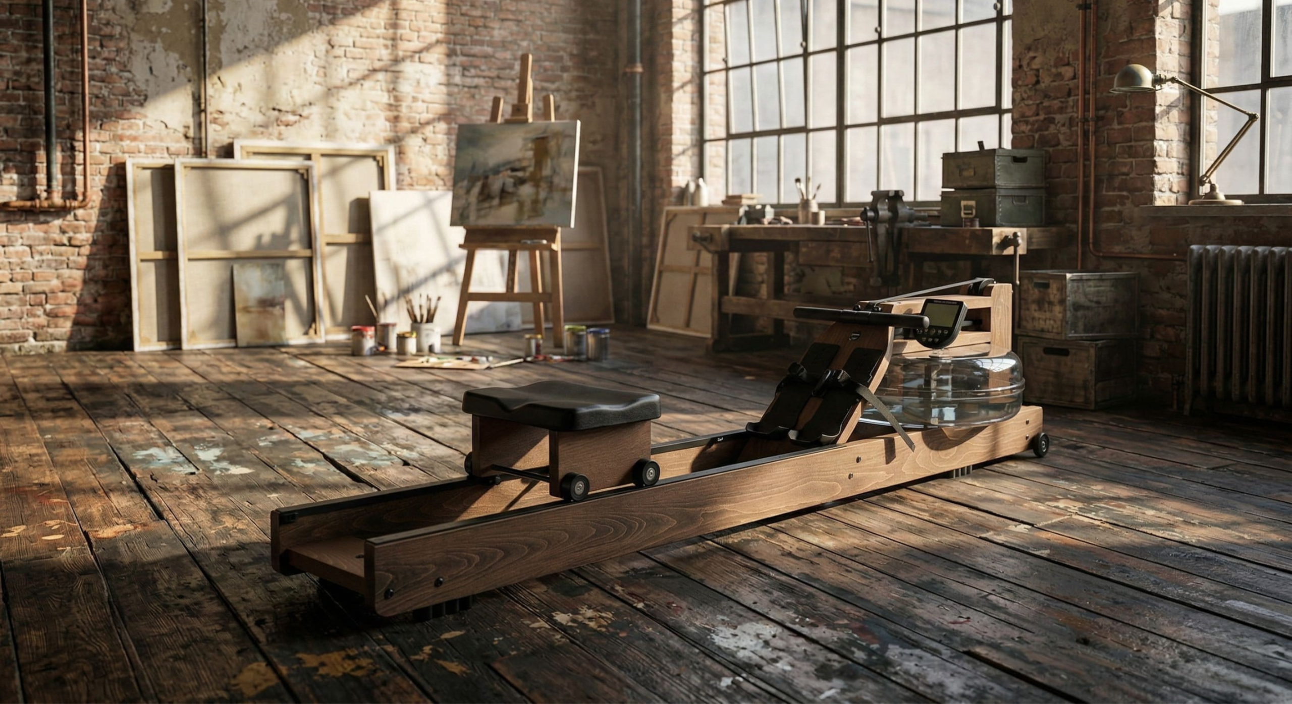 WaterRower S4 Original Series avec moniteur S4 dans un salon