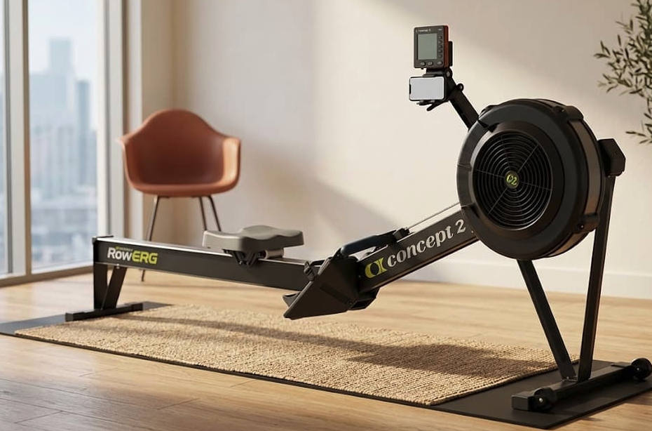 Rameur Concept2 RowErg dans un salon lumineux